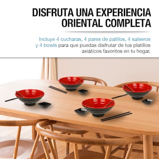 Foto 3 | Foto 3 | Vajilla de Melamina Estilo Japonés Para Ramen para 4 Personas