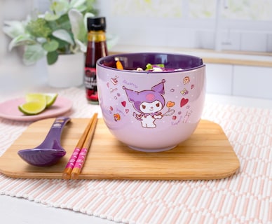 Foto 7 | Foto 7 | Set De Cuencos Para Ramen Sanrio Kuromi, 600 Ml, Con Palillos Y Cuchara - Venta Internacional.