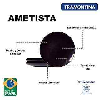 Foto 4 | Foto 4 | Juego de Platos de Postre Tramontina Ametista 6 Piezas 21 cm