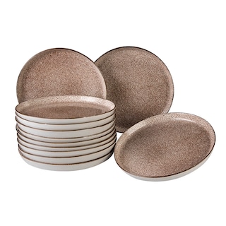 Foto 1 | Foto 1 | Juego De Platos Gourmet Porcelana Santa Anita 26 Cm 12 Pzs Color Marrón Atelier