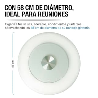 Foto 5 | Foto 5 | Organizador Giratorio De Vidrio 58 Cm De Diámetro Lazy Susan, Casa Litus, Transparente, 83796