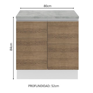 Foto 3 | Foto 3 | Mueble de Cocina MADESA G248009BGL color Marrón 2 Puertas 80 CM