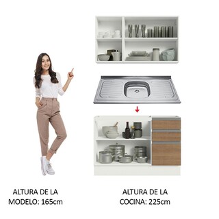 Foto 4 | Foto 4 | Cocina Integral Madesa GRGL1200049B color Marrón + Fregadero de Acero