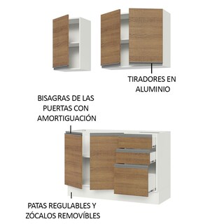 Foto 6 | Foto 6 | Cocina Integral Madesa GRGL1200049B color Marrón + Fregadero de Acero