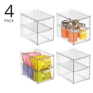 Foto 2 | Foto 2 | Contenedores De Almacenamiento Mdesign Lumiere Con 2 Cajones Extraíbles Paquete De 4 - Venta Internacional.