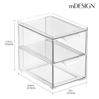 Foto 5 | Foto 5 | Contenedores De Almacenamiento Mdesign Lumiere Con 2 Cajones Extraíbles Paquete De 4 - Venta Internacional.