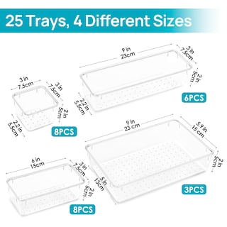 Foto 2 | Foto 2 | Set Organizador De Cajones Vtopmart De Plástico Transparente, 25 Unidades - Venta Internacional.