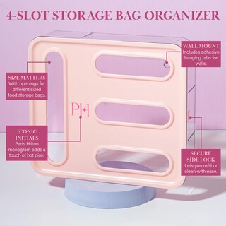 Foto 4 | Foto 4 | Organizador De Bolsas De Almacenamiento Paris Hilton Con 4 Ranuras Para Cocina, Color Rosa - Venta Internacional.
