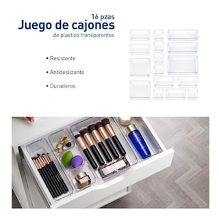 Foto 3 | Foto 3 | Organizador De Cajones Joyas Maquillaje 16 Pzas De Plástico Lab.g Transparente