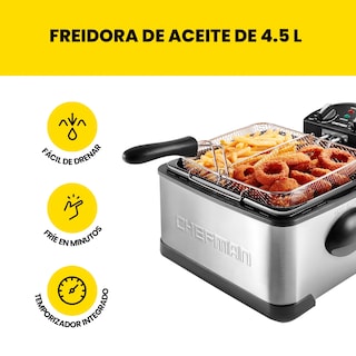 Foto 5 | Foto 5 | Freidora de Aceite Chefman Tamaño Jumbo de 4.5 L para Freír