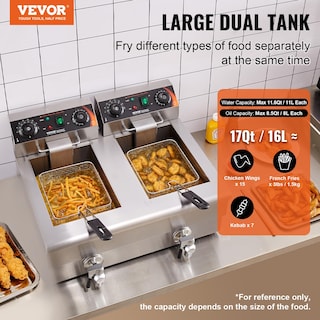 Foto 2 | Foto 2 | Freidora Comercial Vevor De Doble Tanque 3000 W Eléctrica 11l - Venta Internacional.