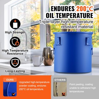 Foto 3 | Foto 3 | Cubo Para Freidora Vevor, Triturador De Aceite, 10 Galones, Acero Al Carbono - Venta Internacional.