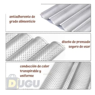 Foto 4 | Foto 4 | Bandeja Perforada de Acero Inoxidable para 4 Panes Tipo Baguette - Venta Internacional