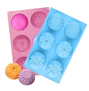Foto 1 | Foto 1 | Moldes Silicon Flores Para Velas Resposteria Jabon Artesanal, Rosa/azul