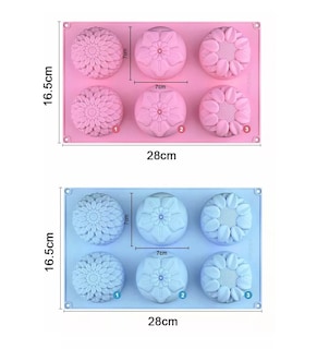 Foto 2 | Foto 2 | Moldes Silicon Flores Para Velas Resposteria Jabon Artesanal, Rosa/azul
