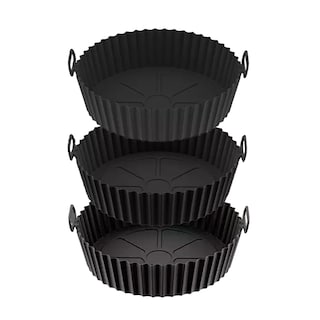 Foto 1 | Foto 1 | Moldes de Silicona Negros para Freidora de Aire Circulares Reutilizables