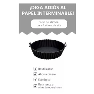 Foto 4 | Foto 4 | Moldes de Silicona Negros para Freidora de Aire Circulares Reutilizables