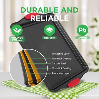 Foto 3 | Foto 3 | Juego De Bandejas Para Hornear Nutrichef, Antiadherentes, Para Horno De Cocina, 3 Piezas - Venta Internacional.