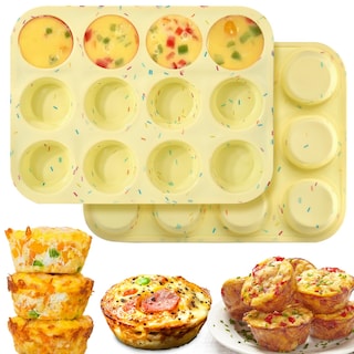 Foto 1 | Foto 1 | Moldes De Silicona Palksky Para Picar Huevos, Paquete De 2 Moldes Para Magdalenas Con 12 Cavidades P - Venta Internacional.