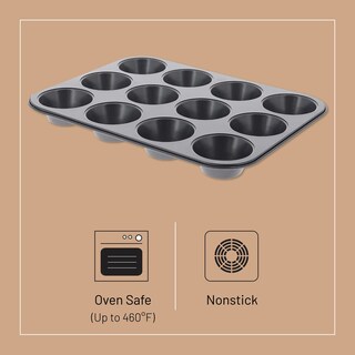 Foto 3 | Foto 3 | Molde Para Magdalenas De Buyer 12 Tazas Antiadherente Acero Inoxidable Negro - Venta Internacional.
