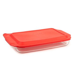 Foto 1 | Foto 1 | Plato De Vidrio Para Hornear Pyrex Basics De 4 5 L Con Tapa De Plástico Transparente - Venta Internacional.