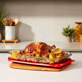 Foto 4 | Foto 4 | Plato De Vidrio Para Hornear Pyrex Basics De 4 5 L Con Tapa De Plástico Transparente - Venta Internacional.