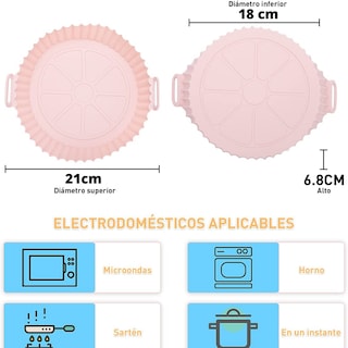 Foto 3 | Foto 3 | Molde Silicon Freidora Aire Circular Reutilizable 3 Piezas
