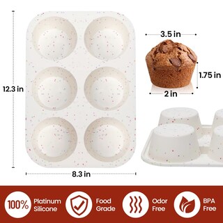 Foto 3 | Foto 3 | Molde Para Magdalenas Caketime Jumbo, 6 Tazas, Silicona, Sin Bpa, Antiadherente - Venta Internacional.