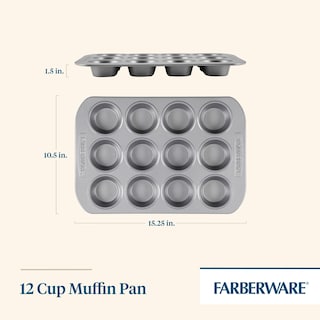 Foto 2 | Foto 2 | Molde Para Magdalenas Farberware, Antiadherente, 12 Tazas, Gris - Venta Internacional.