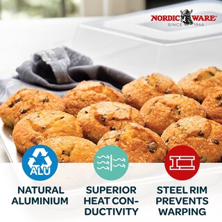 Foto 3 | Foto 3 | Molde Para Magdalenas Nordic Ware Naturals De 12 Cavidades Con Tapa Abovedada - Venta Internacional.