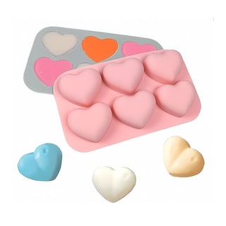 Foto 1 | Foto 1 | Molde Para Hornear 6 Corazones Para Panques, Molde De Silicón