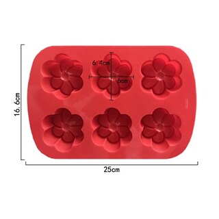 Foto 3 | Foto 3 | Molde Para Hornear Flores 6 Cavidades De Silicón Libre De Bpa