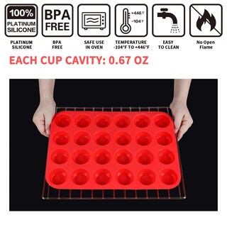 Foto 3 | Foto 3 | Set Para Hornear Jewoster Mini Muffin & Cupcake, 24 Tazas De Silicona - Venta Internacional.
