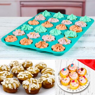 Foto 4 | Foto 4 | Set Para Hornear Jewoster Mini Muffin & Cupcake, 24 Tazas De Silicona - Venta Internacional.