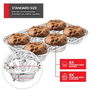Foto 3 | Foto 3 | Moldes Desechables Para Magdalenas Stock Your Home, 6 Tazas (20 Unidades) - Venta Internacional.