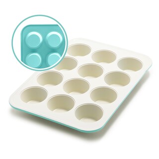 Foto 1 | Foto 1 | Molde Para Magdalenas Greenlife De Cerámica Saludable Antiadherente 12 Tazas Turquesa - Venta Internacional.