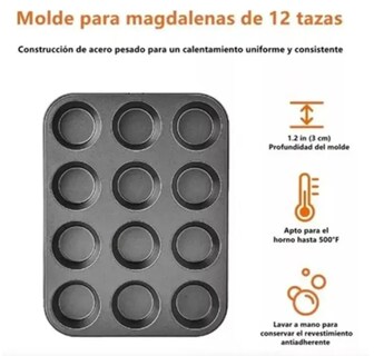 Foto 2 | Foto 2 | Set Xtellar De 3 Moldes De Acero Antiadherentes Para 12 Cupcakes De Calidad Profesional