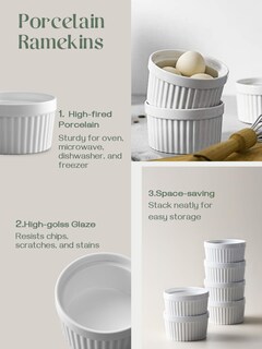 Foto 7 | Foto 7 | Ramekins Dowan 120 Ml Para Crema Brulee Apta Para Horno, Juego De 6 Unidades - Venta Internacional.