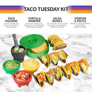 Foto 2 | Foto 2 | Set Para Servir Tacos Nostalgia Taco Tuesday Con Calentador De Tortillas - Venta Internacional.