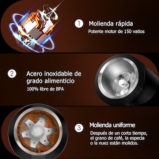 Foto 4 | Foto 4 | Moledor Molinillo Electrico Para Granos De Cafe Y Nuez 60g