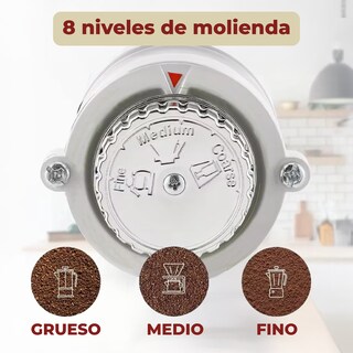 Foto 4 | Foto 4 | Molinillo Eléctrico para Grano de Café con Triturador Automático Blanco