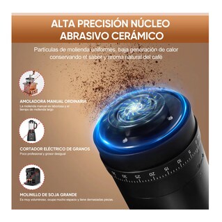 Foto 2 | Foto 2 | Molino De Café Eléctrico Recargable 1800mah Grosor Ajustable Negro
