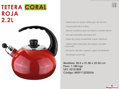 Foto 2 | Foto 2 | Tetera Hervidora Magefesa Coral 2.2 L color Rojo