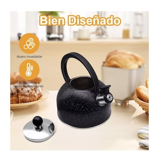 Foto 3 | Foto 3 | Tetera Hervidor Silbadora De Acero Inoxidable De 2.5 L Negro