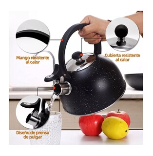 Foto 5 | Foto 5 | Tetera Hervidor Silbadora De Acero Inoxidable De 2.5 L Negro