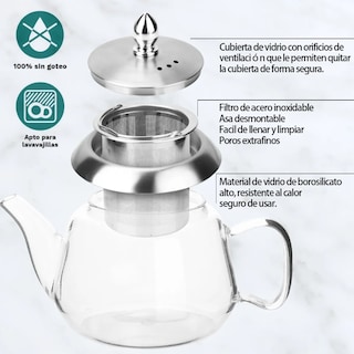 Foto 3 | Foto 3 | Tetera Xtellar De Vidrio Para Infusiones Color Transparente