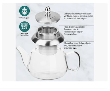 Foto 4 | Foto 4 | Tetera Mágica Vidrio Infusiones Té 600ml Xtellar
