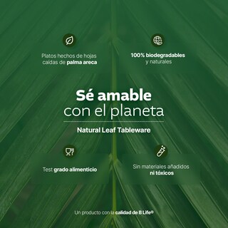 Foto 3 | Foto 3 | Set de Platos y Cubiertos B Life Biodegradables ce Hoja de Palma 100 Piezas