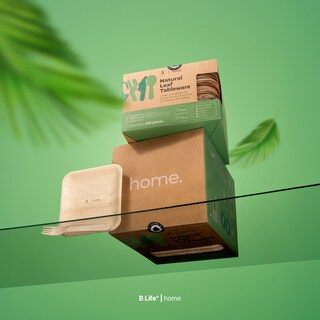 Foto 7 | Foto 7 | Set de Platos y Cubiertos B Life Biodegradables de Hoja de Palma 200 Piezas