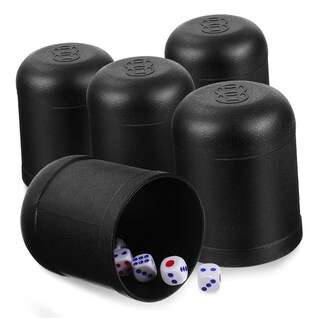 Foto 1 | Foto 1 | Juego De Tazas Para Dados Feltechelectr, 5 Juegos Con 25 Dados De Plástico Negro - Venta Internacional.